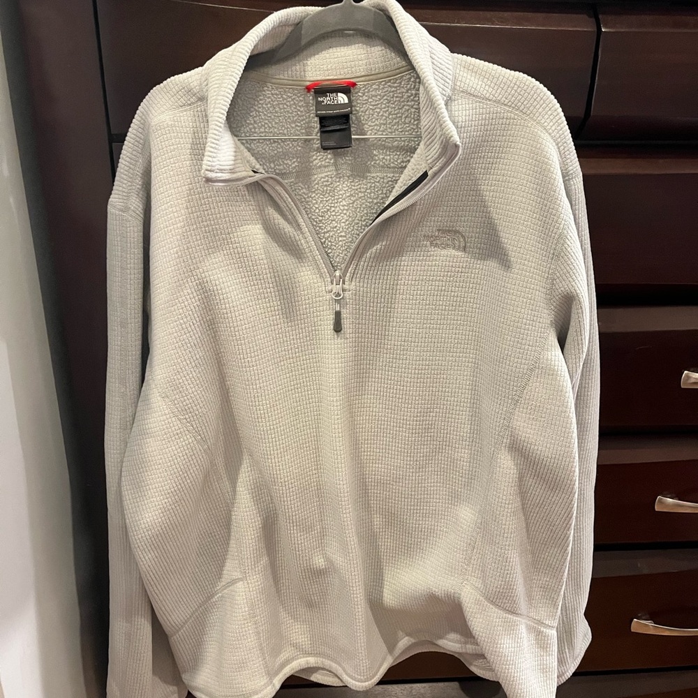 The North Face Men's Light Gray Zip-Up Sweater